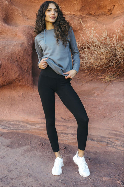 Alpine Haven Midweight Fleece Leggings - Black