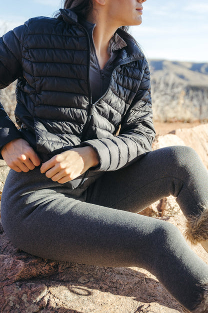 Alpine Summit Heavyweight Fleece Leggings - Heather Gray